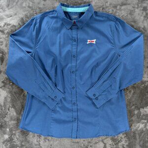 Sonic Drive-In Work Shirt Women XL Blue Button Up Long Sleeve Uniform Employee